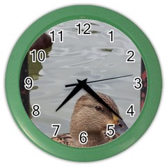 Framed Ducks Color Wall Clock by okhismakingart