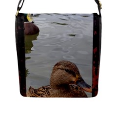 Framed Ducks Flap Closure Messenger Bag (l) by okhismakingart