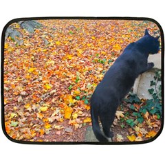 Luna Standing Double Sided Fleece Blanket (mini)  by okhismakingart