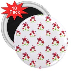 Cute Floral Drawing Motif Pattern 3  Magnets (10 Pack)  by dflcprintsclothing