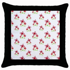 Cute Floral Drawing Motif Pattern Throw Pillow Case (black) by dflcprintsclothing