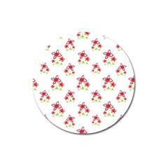 Cute Floral Drawing Motif Pattern Magnet 3  (round) by dflcprintsclothing