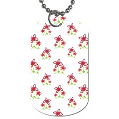 Cute Floral Drawing Motif Pattern Dog Tag (two Sides)