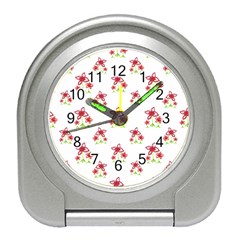 Cute Floral Drawing Motif Pattern Travel Alarm Clock by dflcprintsclothing