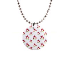 Cute Floral Drawing Motif Pattern 1  Button Necklace