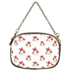 Cute Floral Drawing Motif Pattern Chain Purse (two Sides)