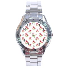 Cute Floral Drawing Motif Pattern Stainless Steel Analogue Watch by dflcprintsclothing