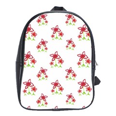 Cute Floral Drawing Motif Pattern School Bag (xl)