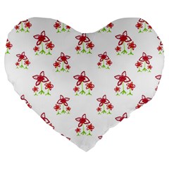 Cute Floral Drawing Motif Pattern Large 19  Premium Heart Shape Cushions by dflcprintsclothing