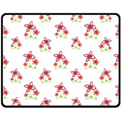 Cute Floral Drawing Motif Pattern Double Sided Fleece Blanket (medium)  by dflcprintsclothing