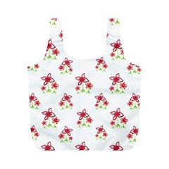 Cute Floral Drawing Motif Pattern Full Print Recycle Bag (m) by dflcprintsclothing