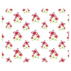 Cute Floral Drawing Motif Pattern Double Sided Flano Blanket (medium) 