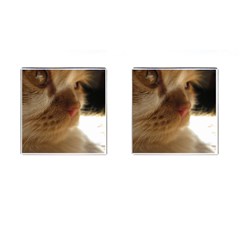 Cute Cat Face Cufflinks (square) by LoolyElzayat