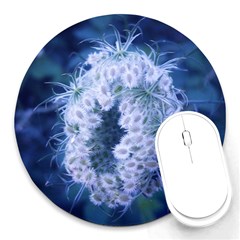 Light Blue Closing Queen Annes Lace Round Mousepads by okhismakingart