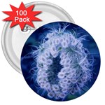 Light Blue Closing Queen Annes Lace 3  Buttons (100 pack)  Front