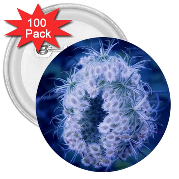 Light Blue Closing Queen Annes Lace 3  Buttons (100 pack) 