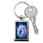 Light Blue Closing Queen Annes Lace Key Chains (Rectangle)  Front