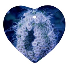 Light Blue Closing Queen Annes Lace Heart Ornament (two Sides) by okhismakingart