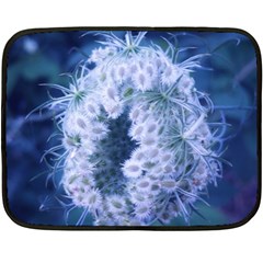 Light Blue Closing Queen Annes Lace Fleece Blanket (mini) by okhismakingart