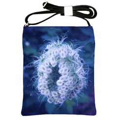 Light Blue Closing Queen Annes Lace Shoulder Sling Bag by okhismakingart