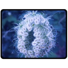 Light Blue Closing Queen Annes Lace Fleece Blanket (large)  by okhismakingart