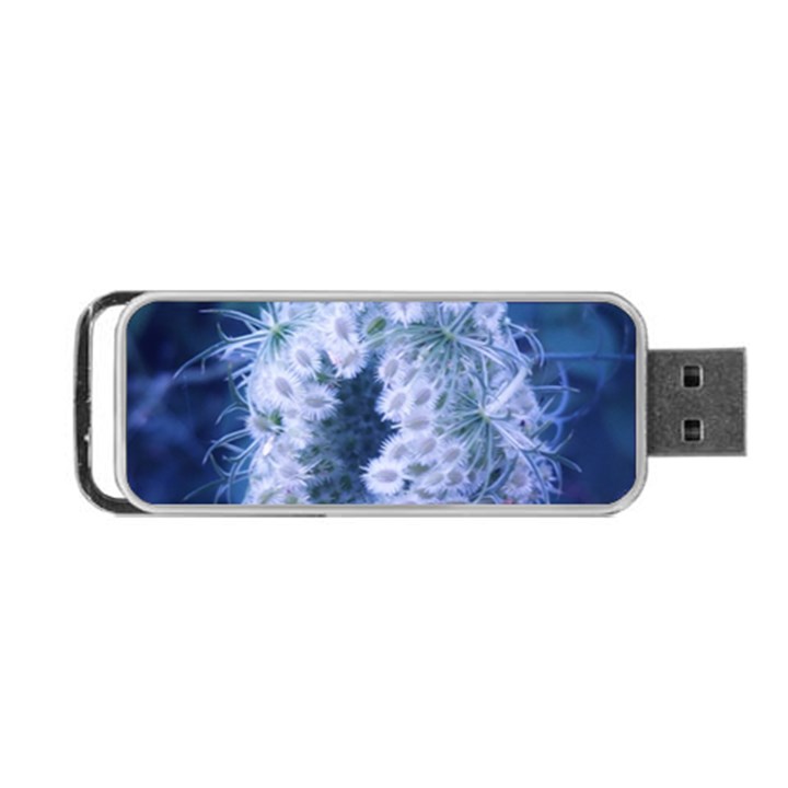 Light Blue Closing Queen Annes Lace Portable USB Flash (One Side)