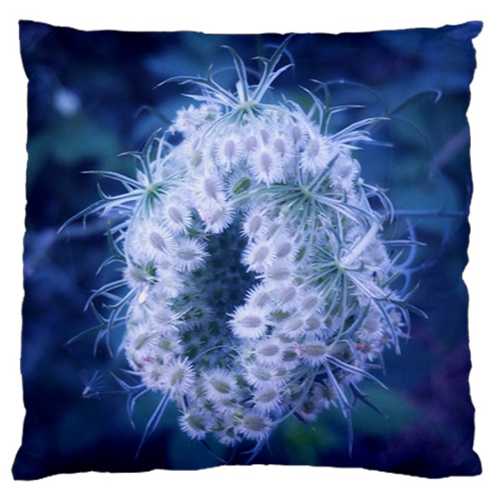 Light Blue Closing Queen Annes Lace Large Flano Cushion Case (One Side)