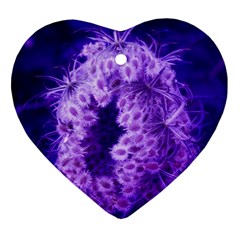 Dark Purple Closing Queen Annes Lace Heart Ornament (two Sides) by okhismakingart