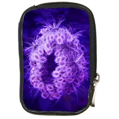 Dark Purple Closing Queen Annes Lace Compact Camera Leather Case by okhismakingart