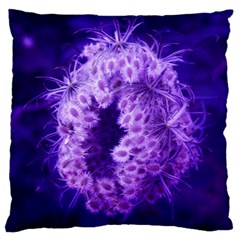 Dark Purple Closing Queen Annes Lace Large Cushion Case (one Side) by okhismakingart