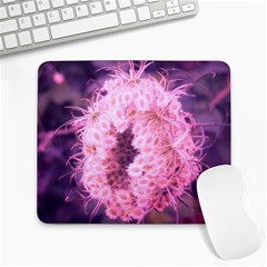 Pink Closing Queen Annes Lace Large Mousepads by okhismakingart