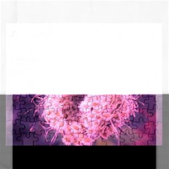 Pink Closing Queen Annes Lace Rectangular Jigsaw Puzzl by okhismakingart