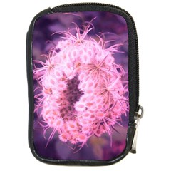 Pink Closing Queen Annes Lace Compact Camera Leather Case by okhismakingart