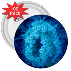 Blue Closing Queen Annes Lace 3  Buttons (100 Pack)  by okhismakingart