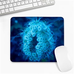 Blue Closing Queen Annes Lace Large Mousepads by okhismakingart