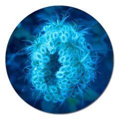 Blue Closing Queen Annes Lace Magnet 5  (round) by okhismakingart