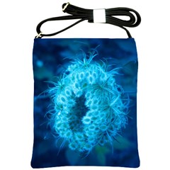 Blue Closing Queen Annes Lace Shoulder Sling Bag by okhismakingart