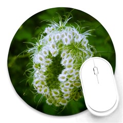 Green Closing Queen Annes Lace Round Mousepads by okhismakingart