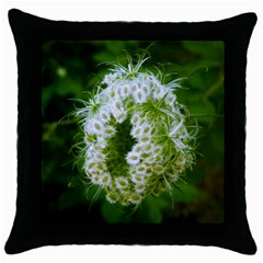 Green Closing Queen Annes Lace Throw Pillow Case (black) by okhismakingart