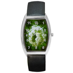 Green Closing Queen Annes Lace Barrel Style Metal Watch by okhismakingart