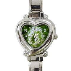 Green Closing Queen Annes Lace Heart Italian Charm Watch by okhismakingart