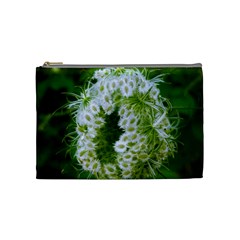 Green Closing Queen Annes Lace Cosmetic Bag (medium) by okhismakingart