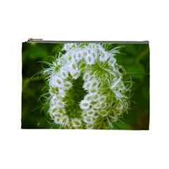 Green Closing Queen Annes Lace Cosmetic Bag (large) by okhismakingart