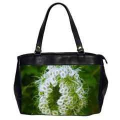 Green Closing Queen Annes Lace Oversize Office Handbag (2 Sides) by okhismakingart