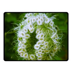 Green Closing Queen Annes Lace Fleece Blanket (small) by okhismakingart