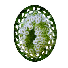 Green Closing Queen Annes Lace Ornament (oval Filigree) by okhismakingart