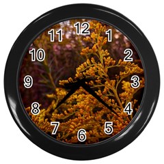 Goldenrod Version Ii Wall Clock (black) by okhismakingart