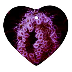 Purple Closing Queen Annes Lace Ornament (heart) by okhismakingart