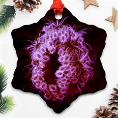 Purple Closing Queen Annes Lace Snowflake Ornament (two Sides) by okhismakingart