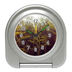 Purple And Yellow Goldenrod Travel Alarm Clock by okhismakingart